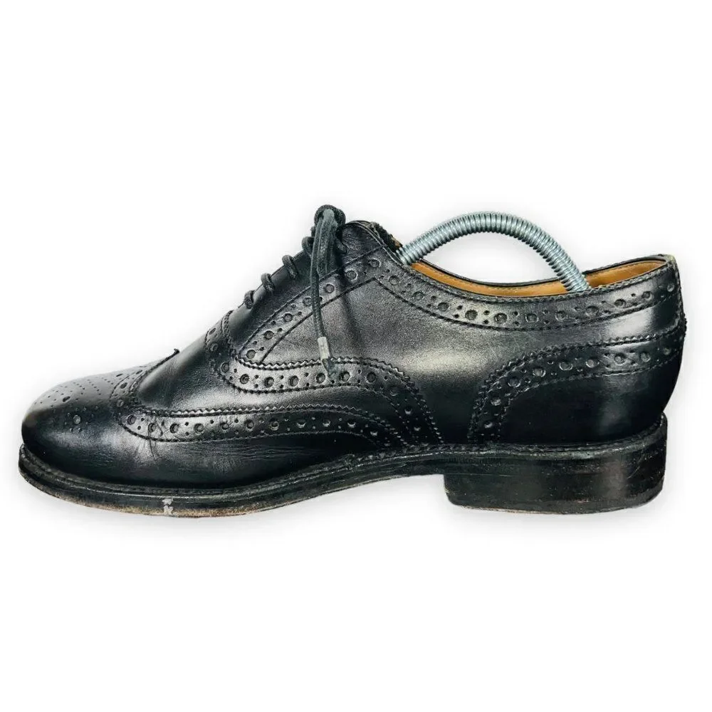 Grenson England Stanley Wingtip‎ Brogue Oxford Black Leather 5033 Men's US 9.5 G